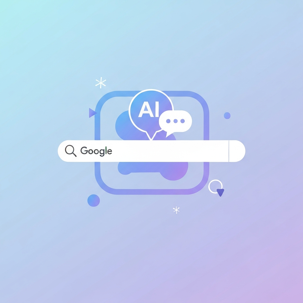 谷歌 AI SEO:優化內容,在 Google AI 摘要中脫穎而出 5 谷歌搜尋欄與 AI 聊天機器人圖示,代表 AI 生成的搜尋結果